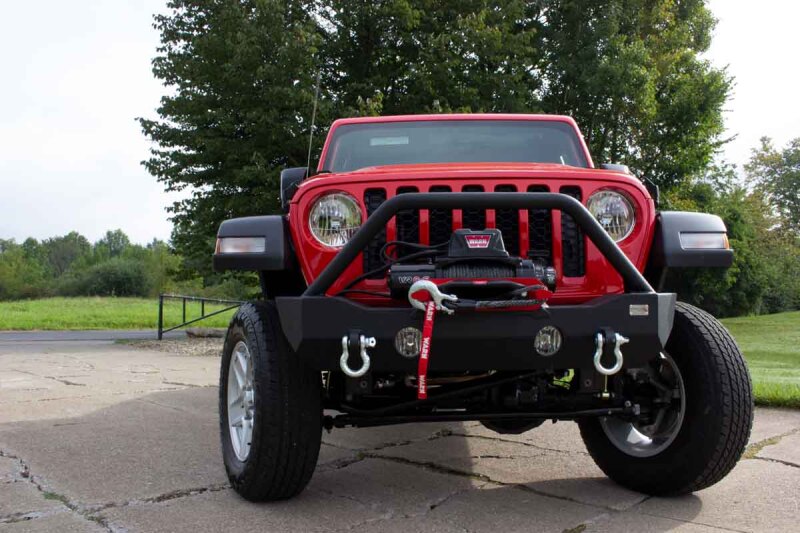 Jeep Wrangler JL Front Bumper - Fishbone Offroad - Mako Front - Black textured powder coat - `18-`27